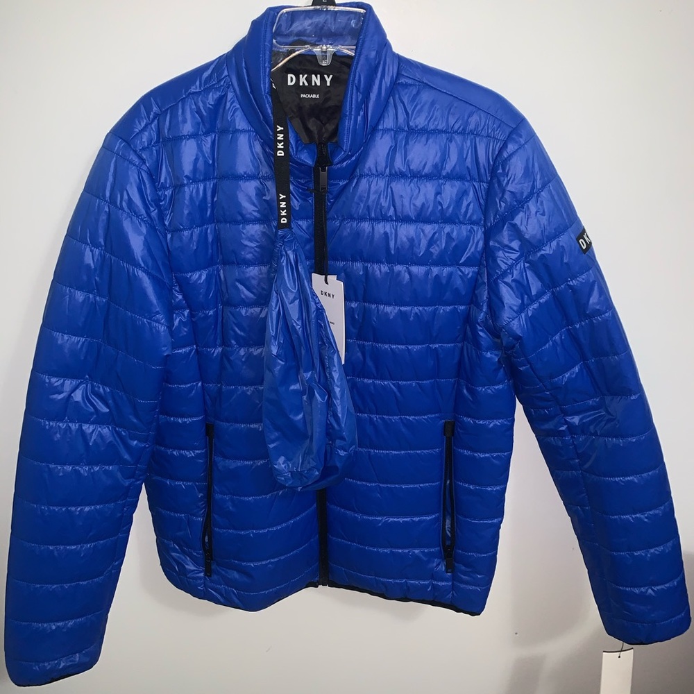 DKNY Blue Puffer Jacket